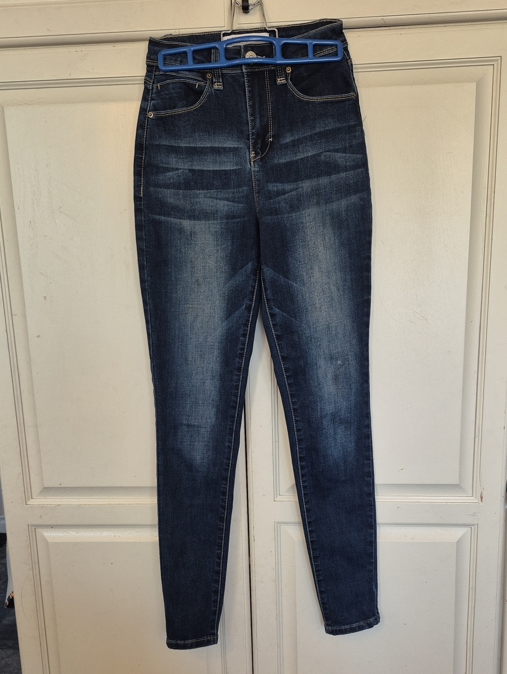 High-Rise Skinny Jeans in Deep Indigo Wash
